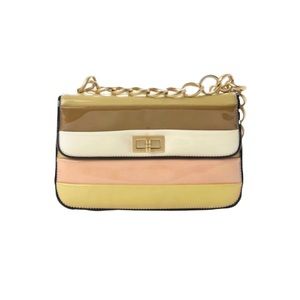 Chanel 2.55 striped Mademoiselle patent shoulder bag
